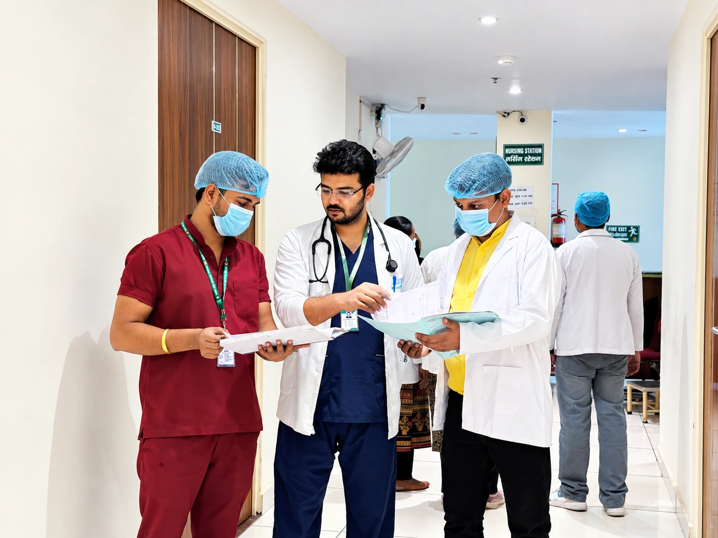 Doctors in a clinical consultation